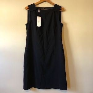 Akris Punto Sheath Dress Wool Navy Sleeveless NWT